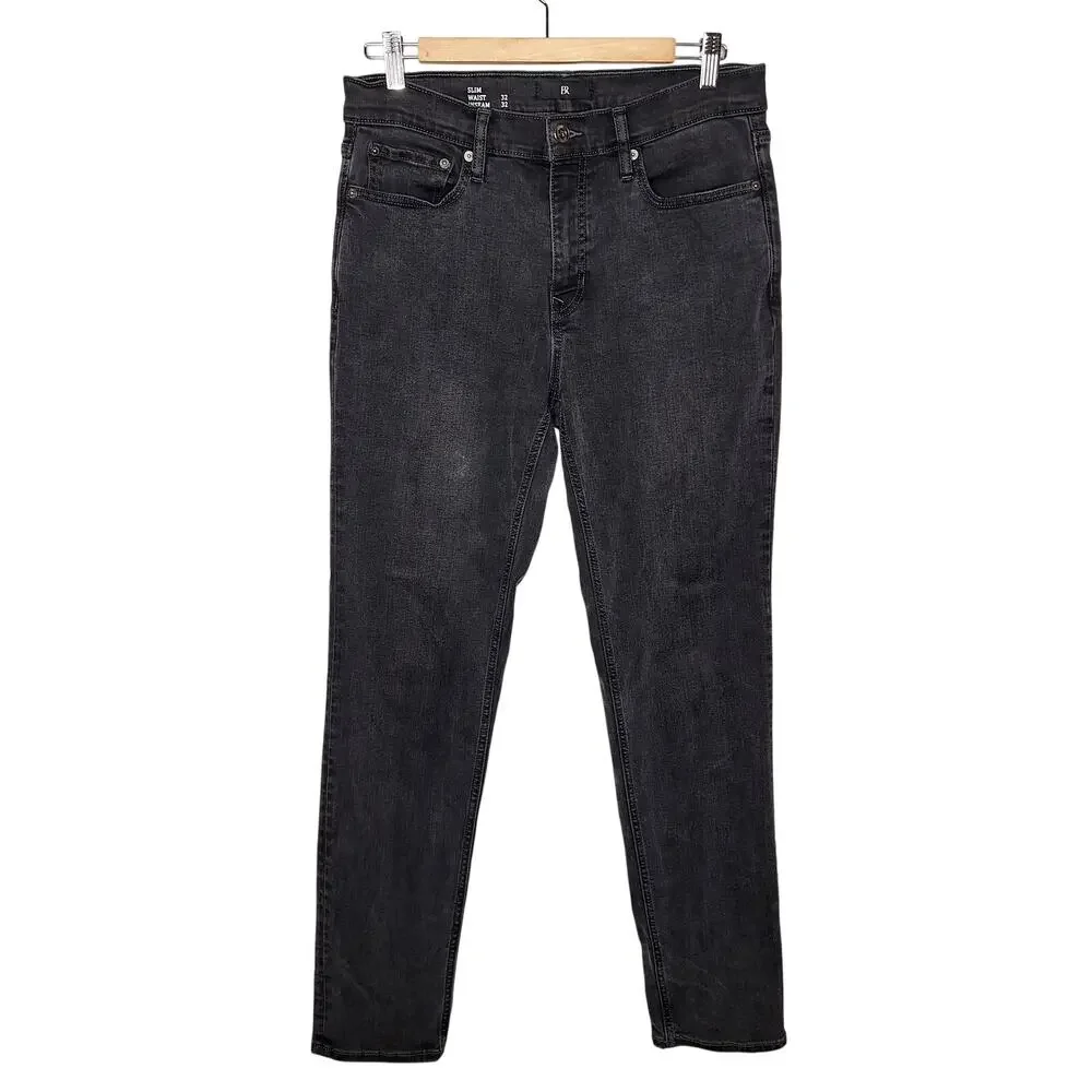 The Luxe Traveler Banana Republic Mens Slim Jeans 32 x 32 Dark Grey Wash Stretch